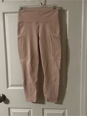 Fabletics PowerHold Cropped Leggings in Pale Pink